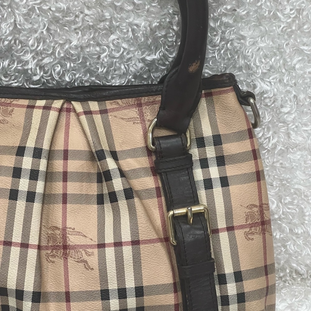 Burberry Northfield Convertible Haymarket Brown Canvas Tote - Picture 12 of 16